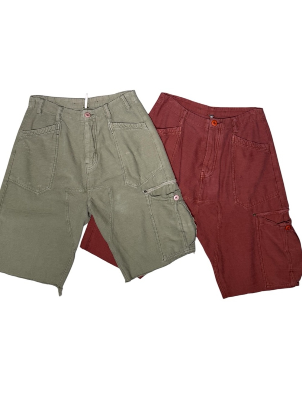 Free people women's XS cargo cut out shorts costal beach boho set of 2